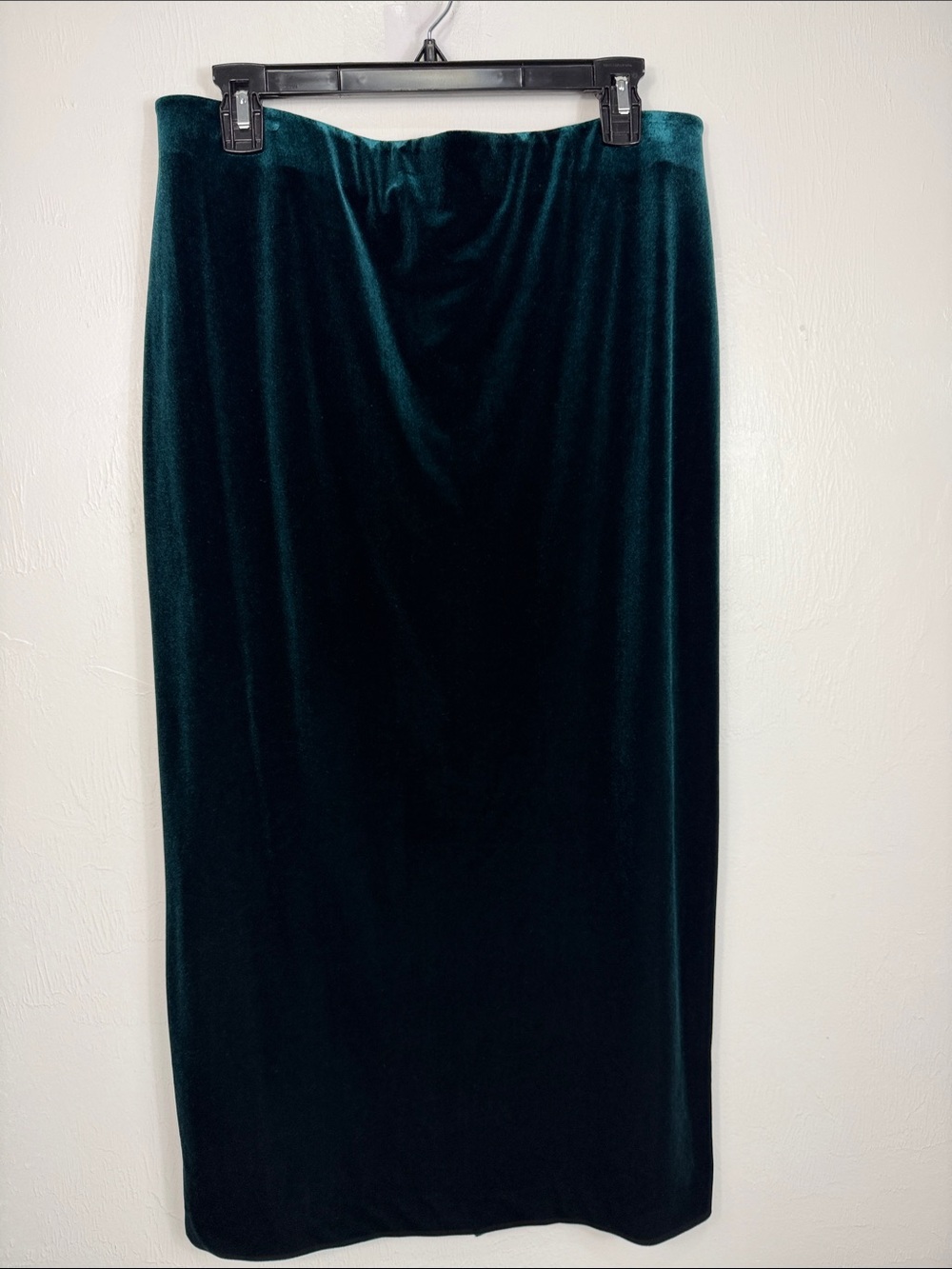 Alex Marie Green Velvet Maxi Skirt Back Slit Formal Evening Size 12 - Picture 3 of 8